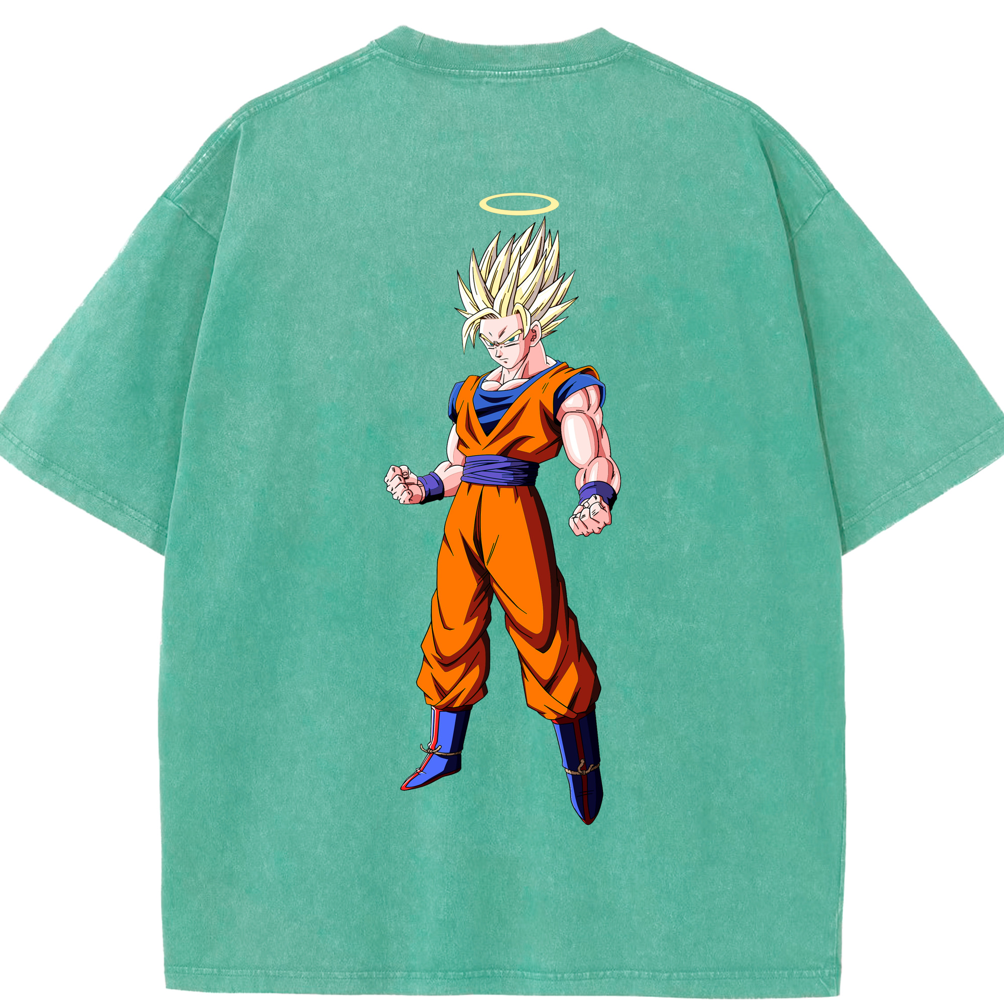 （画像用） ドラゴンボール 孫悟空（そん ごくう）Son Goku カカロット DRAGON BALL Kakarotto 綿100% ヴィンテージ風 半袖Tシャツ（背面プリント）